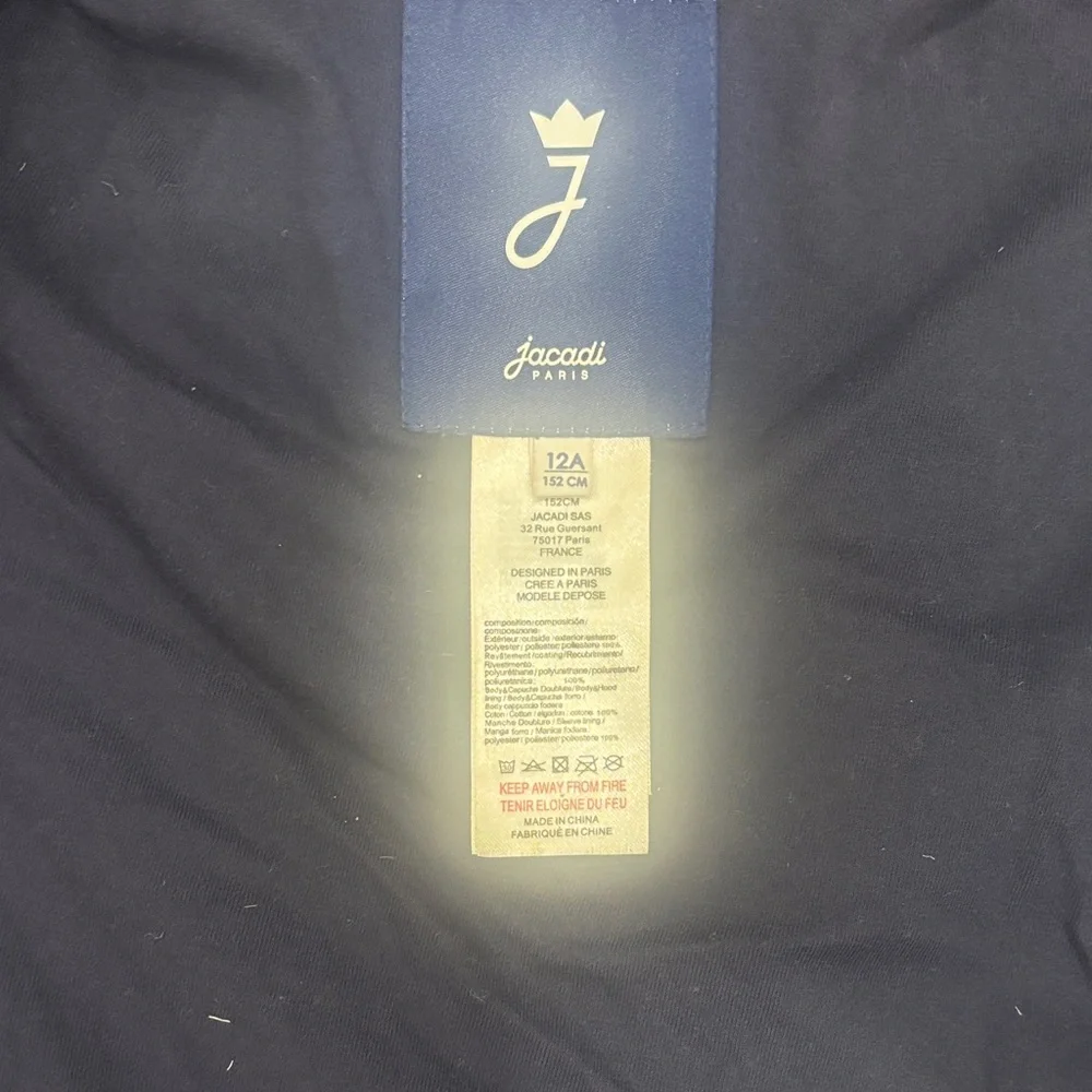 Kids Blue Hooded Rain Jacket with Reflective Trim